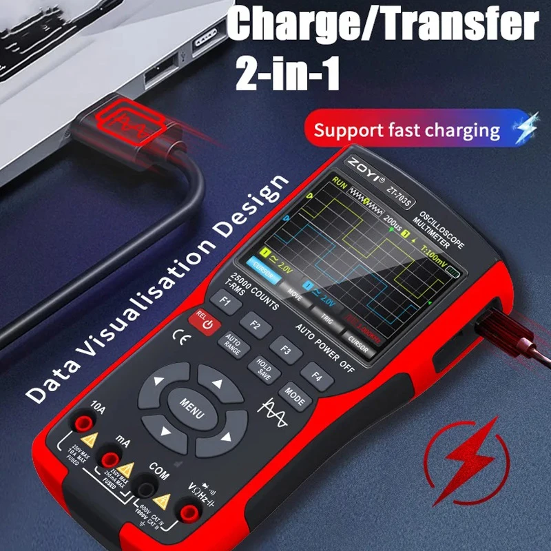 خرید اسیلوسکوپ، مولتی تر و فانکشن ژنراتور زویی مدل ZT-703S